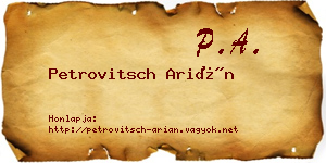 Petrovitsch Arián névjegykártya